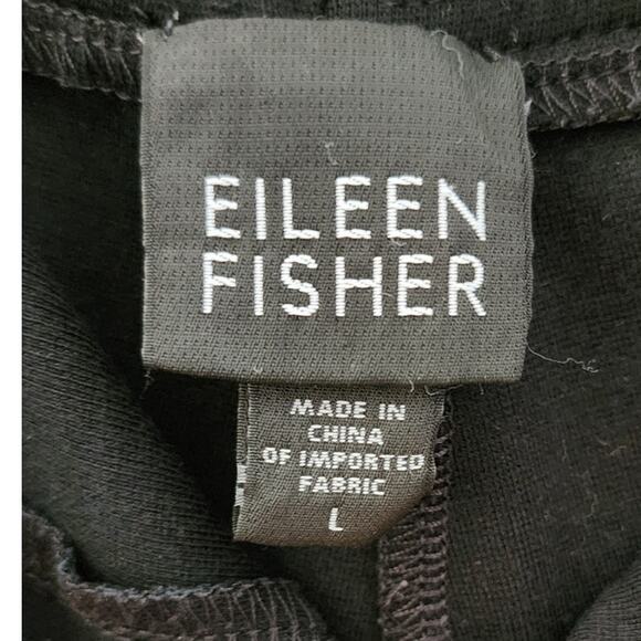 Eileen Fisher Rayon Nylon Stretch Wide Leg Ponte Pants Black Large - Picture 3 of 11